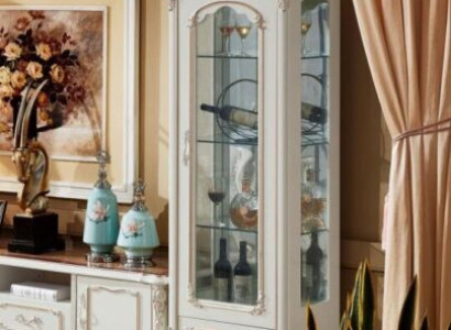 Vitrine Holz Single Vitrinen Glasschrank Schränke Möbel Art déco Weiß